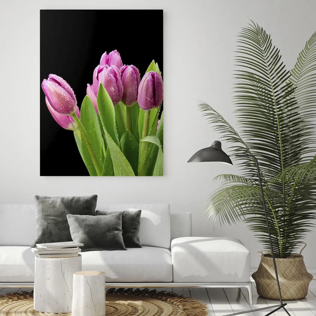 Schilderen op glas - Lila vreugde van de lente - 50x70 cm