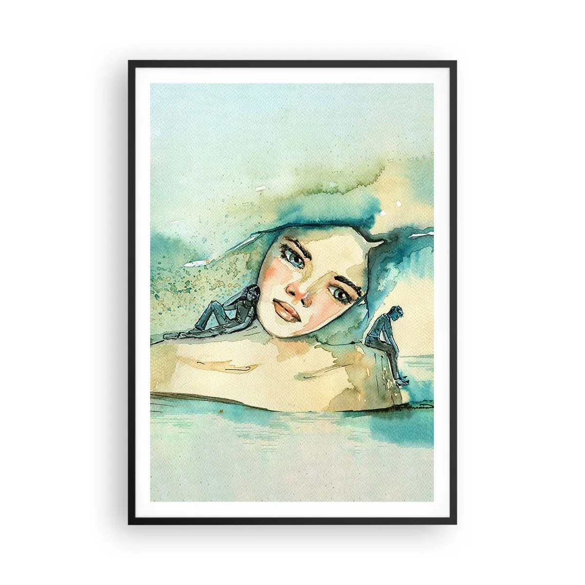Poster in een zwarte lijst - Ben ik blauw? - 70x100 cm