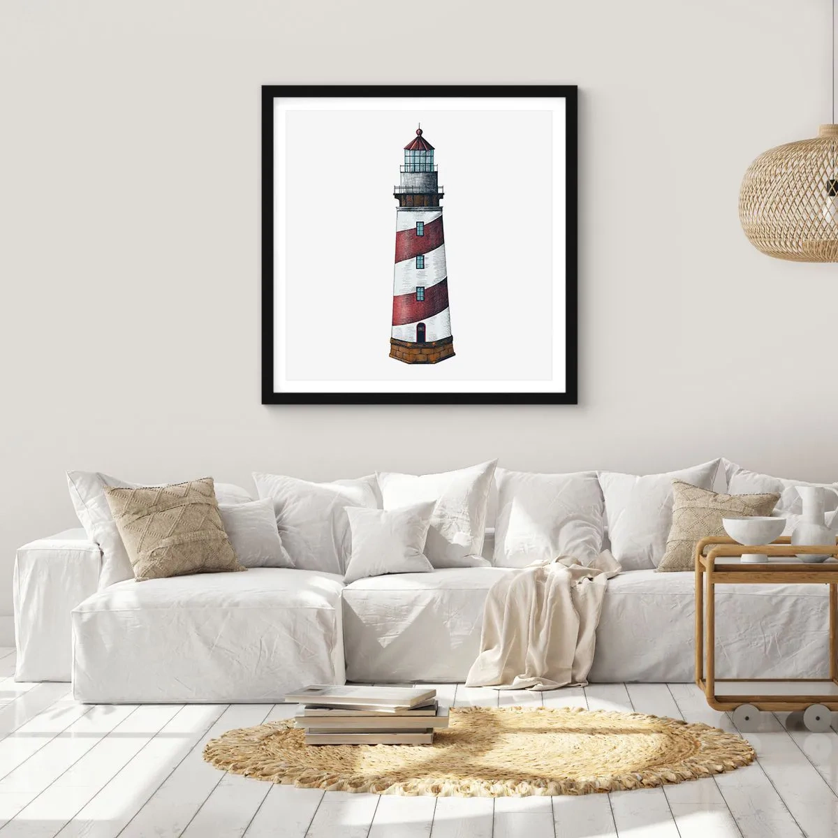Poster in een zwarte lijst - Altijd op zijn hoede - 30x30 cm