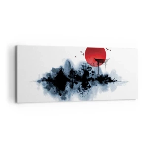 Schilderen op canvas - Japanse weergave - 100x40 cm