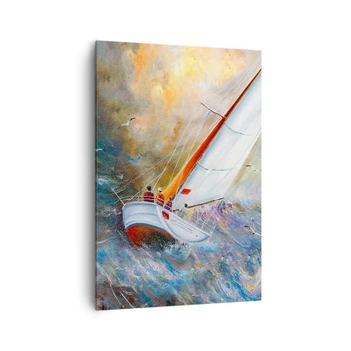 Schilderen op canvas - Lopend op de golven - 70x100 cm