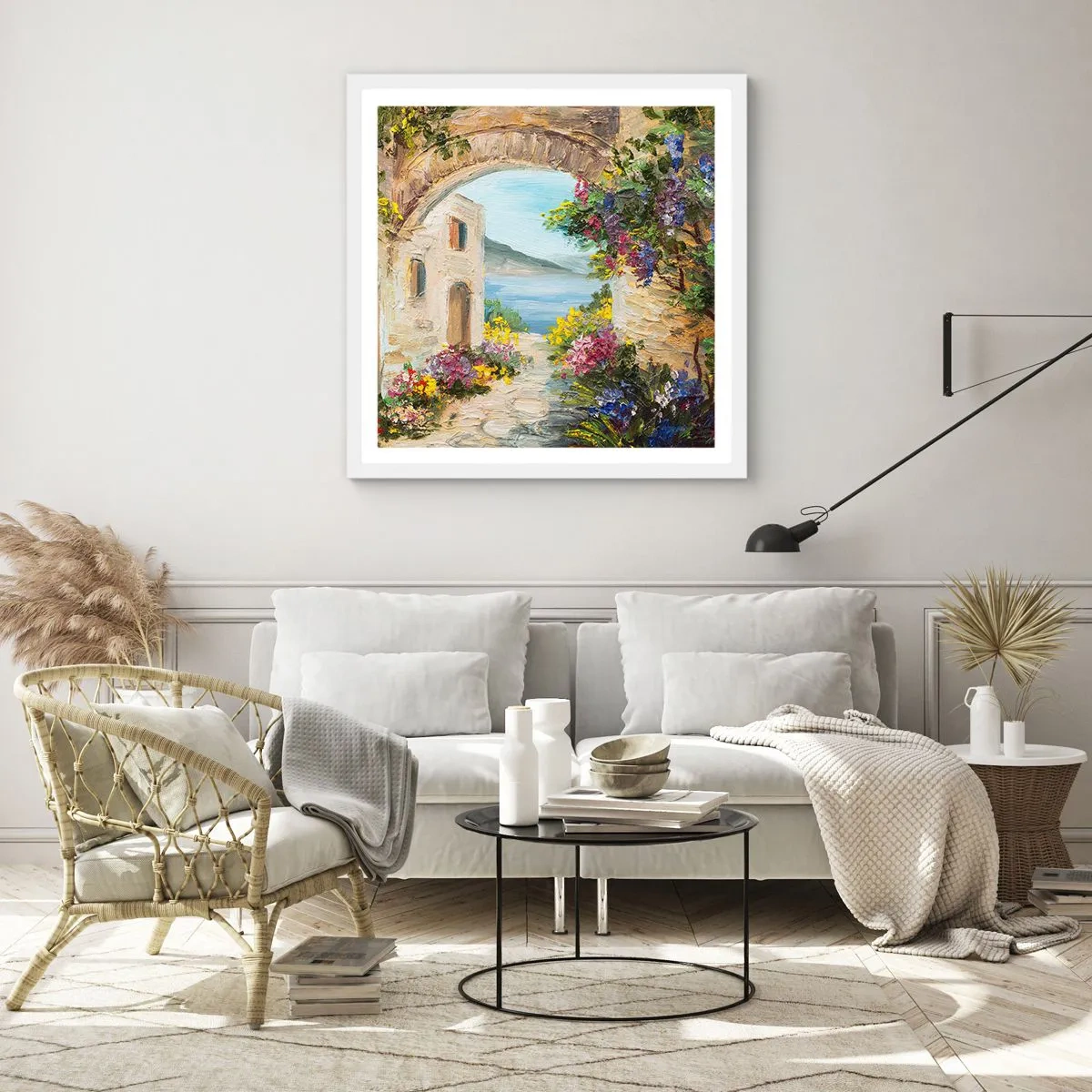 Poster in een witte lijst - De charme van een kustprovincie - 60x60 cm