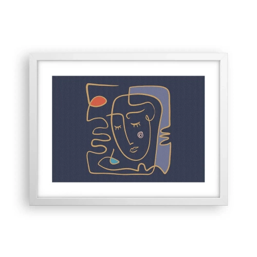 Poster in een witte lijst - In nadenken - 40x30 cm