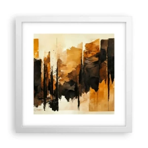 Poster in een witte lijst - Harmonie van zwart en goud - 30x30 cm