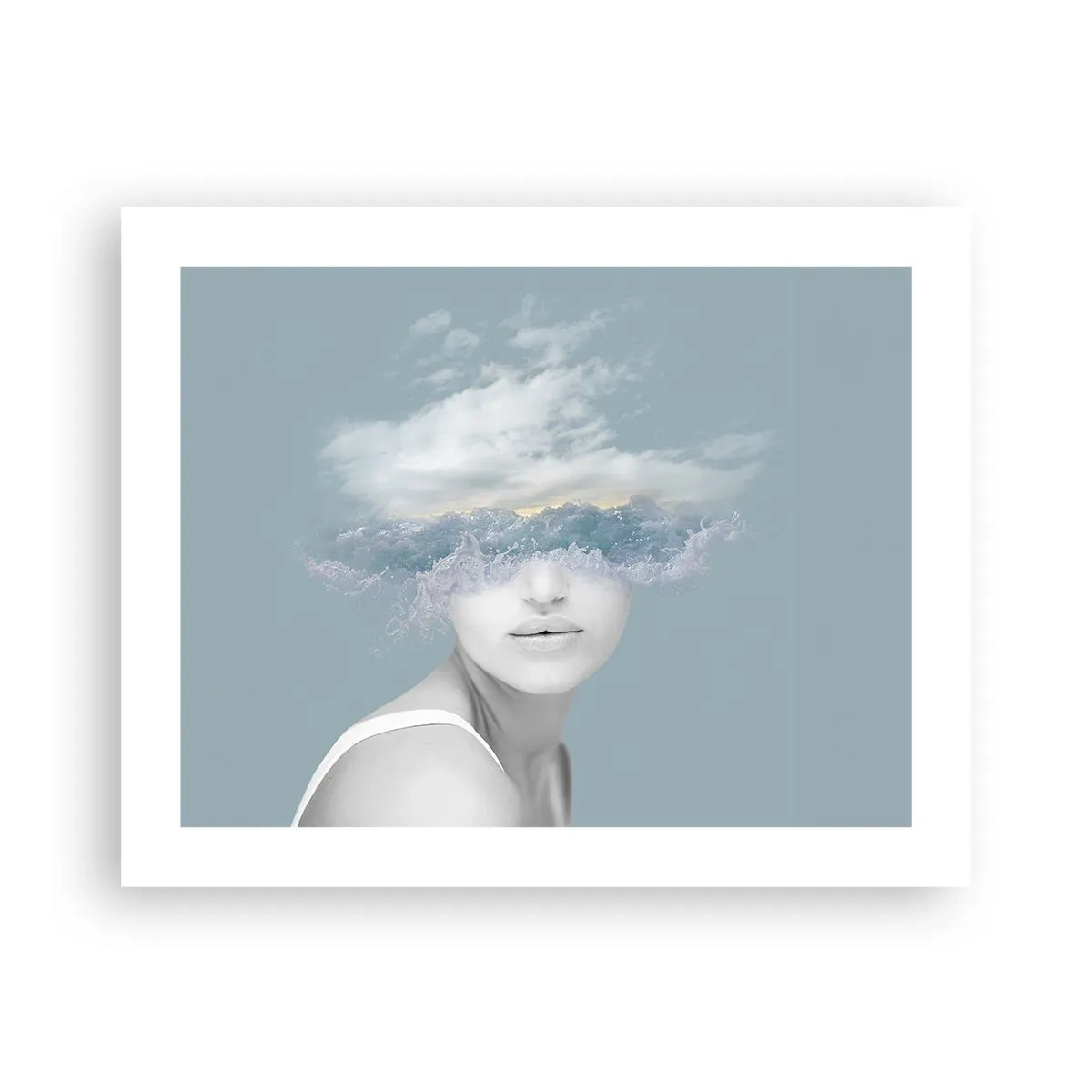 Poster - Met hoofd in de wolken - 50x40 cm