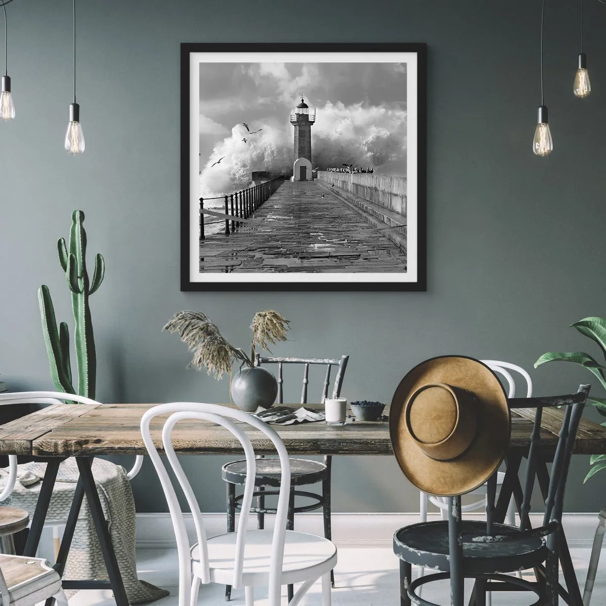 Poster in een zwarte lijst - Onbevreesd - 40x40 cm