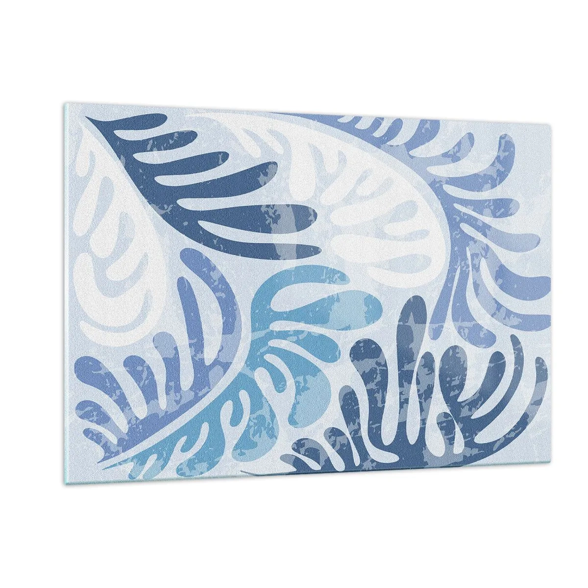 Schilderen op glas - Blauwe varens - 120x80 cm