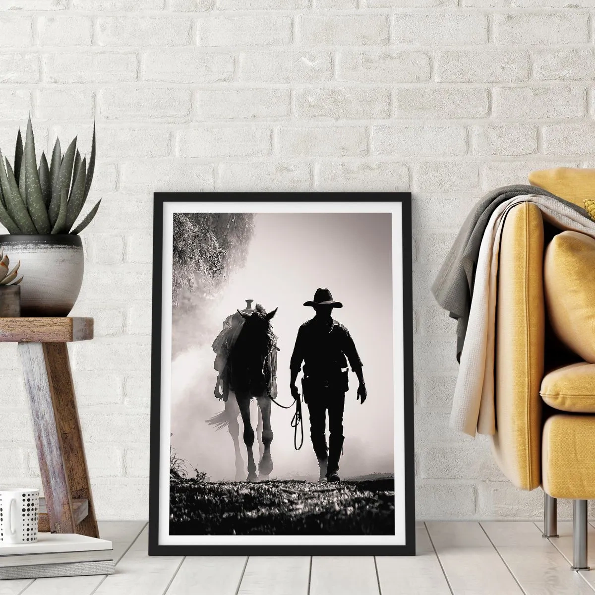 Poster in een zwarte lijst - Texas ochtend - 30x40 cm
