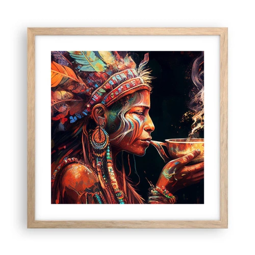 Een poster in een licht eiken lijst - Magisch ritueel - 40x40 cm