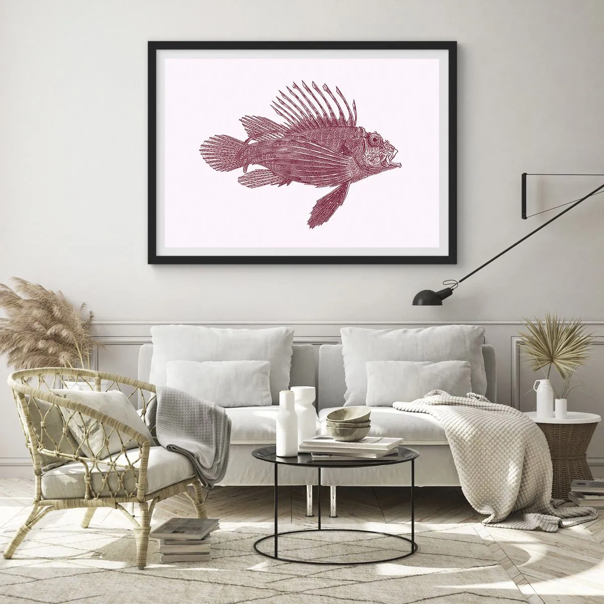 Poster in een zwarte lijst - Inwoner van exotische wateren - 70x50 cm