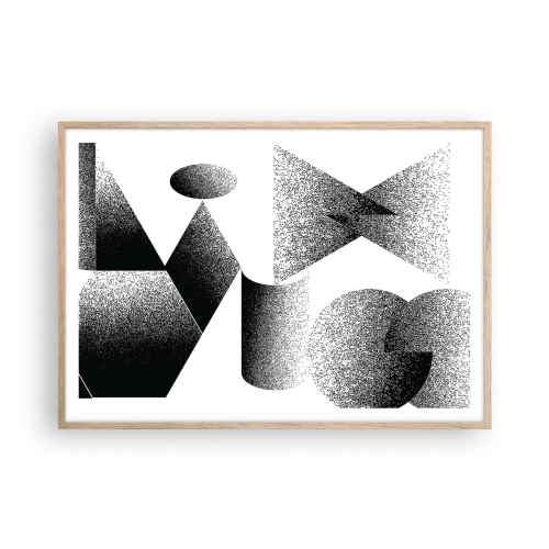 Een poster in een licht eiken lijst - Hoeken en ovalen - 100x70 cm