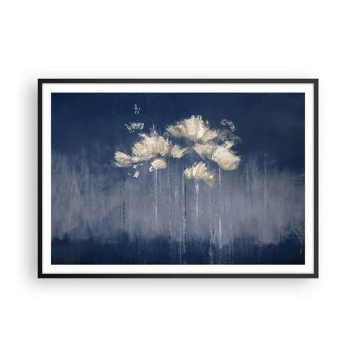 Poster in een zwarte lijst - Als bloemblaadjes in de wind - 100x70 cm