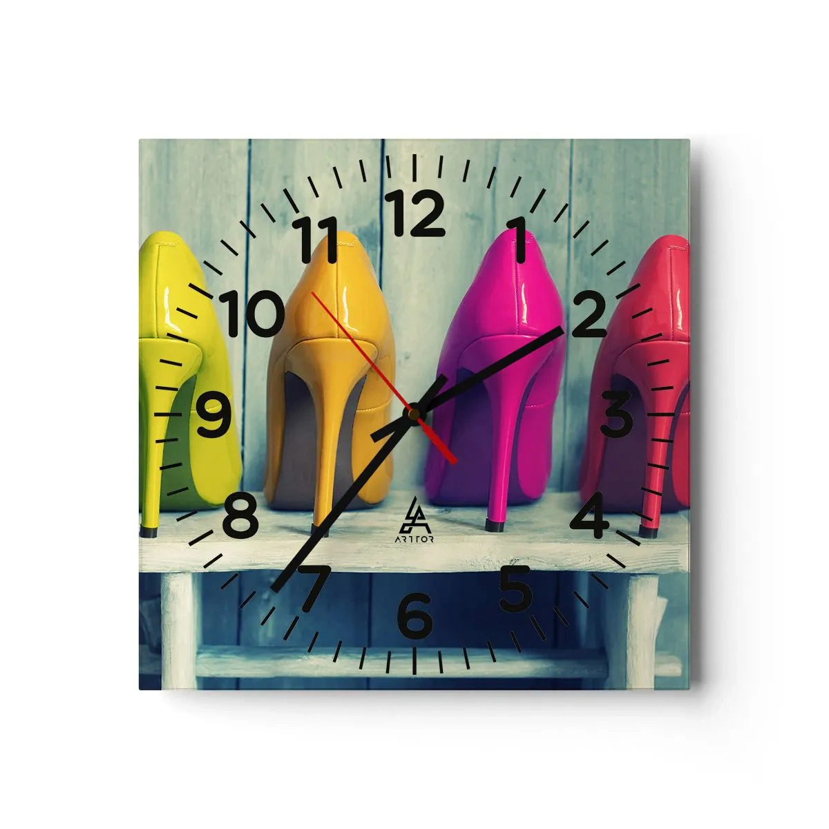 Wandklok - Klok - Loop op de regenboog - 40x40 cm