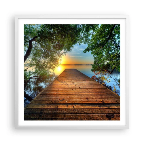 Poster in een witte lijst - Neem de tijd, ga zitten - 60x60 cm