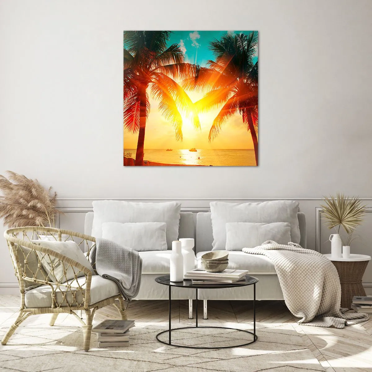 Schilderen op glas - Exotisch koppel - 50x50 cm
