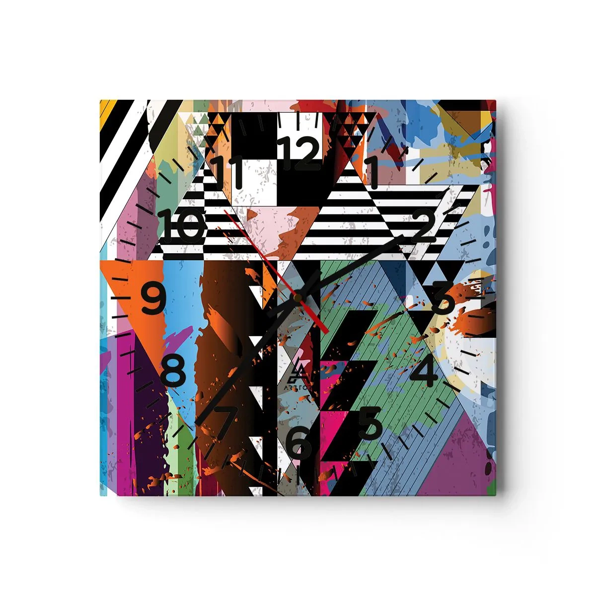 Wandklok - Klok - Geometrisch en organisch - 40x40 cm