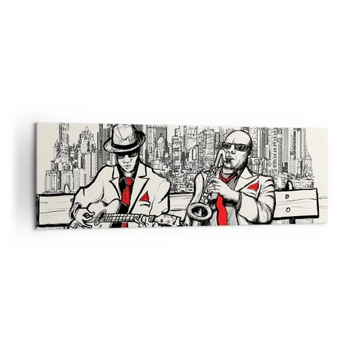 Schilderen op canvas - Improvisatie van New York - 160x50 cm