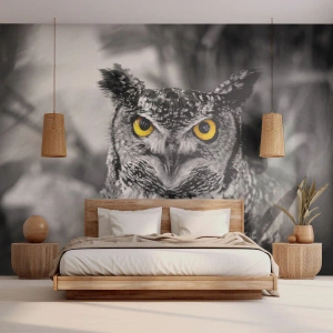 Fotobehang Premium Canvas - Niets zal zich verbergen - Vogels, Uil, Natuur - 100x70 cm