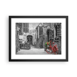 Poster in een zwarte lijst - Toscaanse steeg - 40x30 cm
