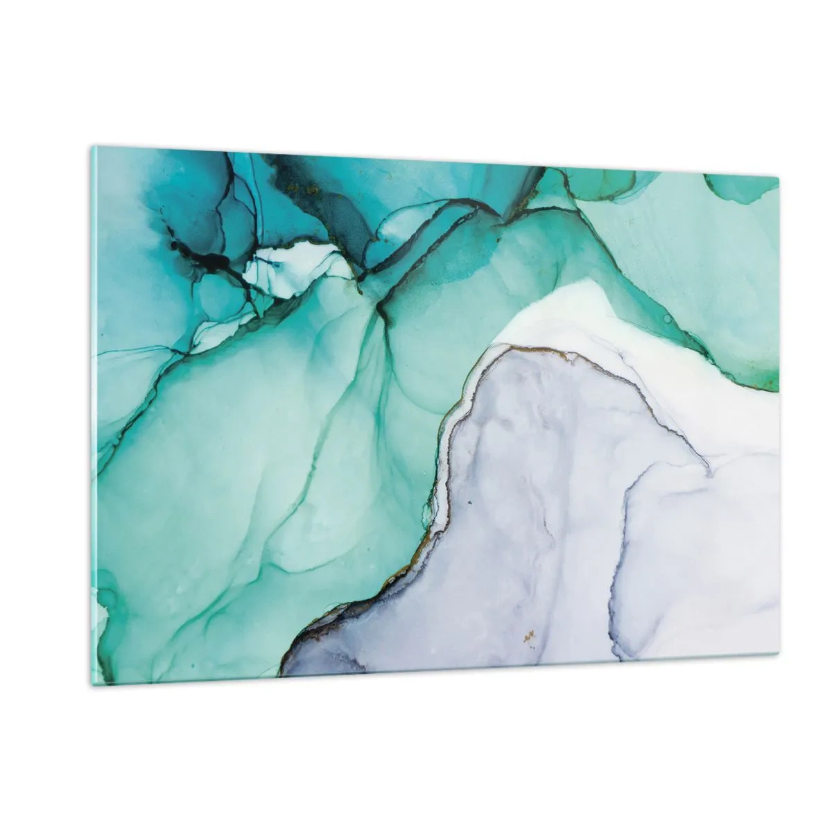 Schilderen op glas - Een studie in turkoois - 120x80 cm