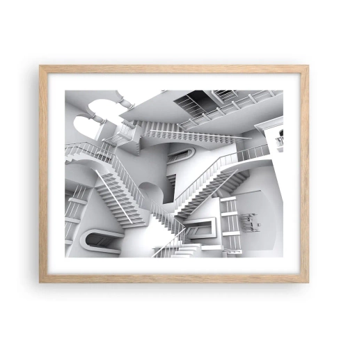 Een poster in een licht eiken lijst - De paradoxen van de ruimte - 50x40 cm