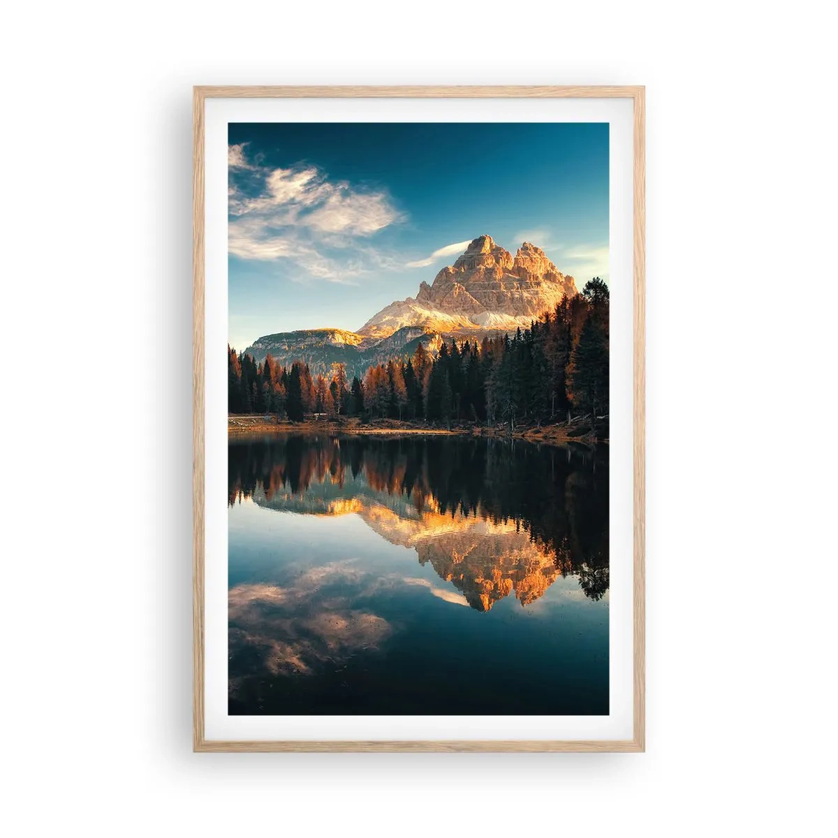 Een poster in een licht eiken lijst - Dubbel landschap - 61x91 cm