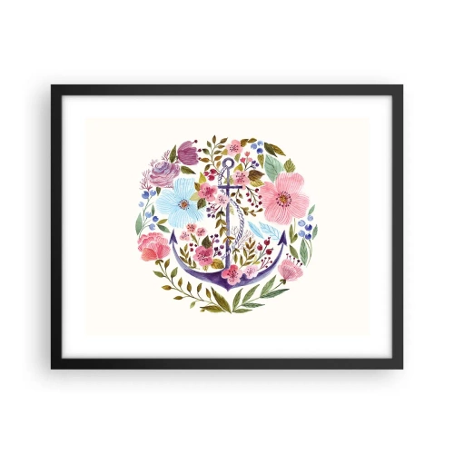 Poster in een zwarte lijst - Goede droom van zeeman - 50x40 cm