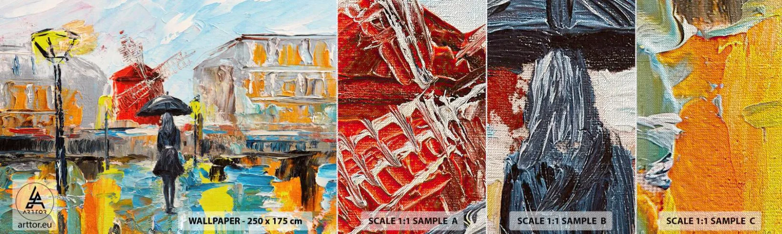 Fotobehang Monster Premium Canvas - Parijse legendes - Vrouw, Parijs, Stad - 100x30 cm