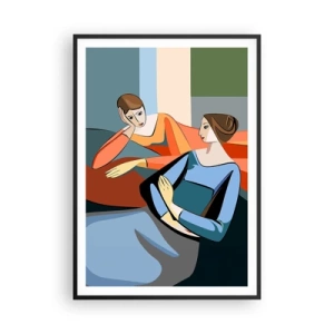 Poster in een zwarte lijst - Een moment van vertrouwen - 70x100 cm