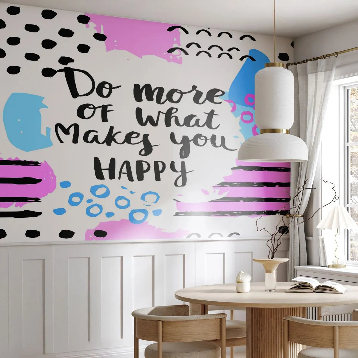 Fotobehang Premium Canvas - Hoe gelukkig te zijn - Bevestiging, Maxim, Woorden - 250x175 cm