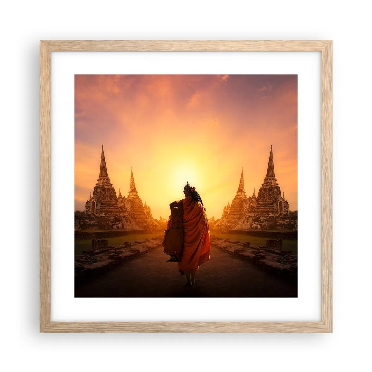 Een poster in een licht eiken lijst - In vrede voor de eeuwigheid - 40x40 cm
