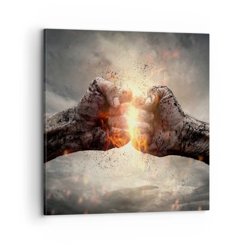Schilderen op canvas - Sta op voor een gevecht - 70x70 cm