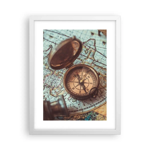 Poster in een witte lijst - Voor de avonturier - 30x40 cm