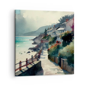 Schilderen op canvas - Mediterrane stad - 50x50 cm