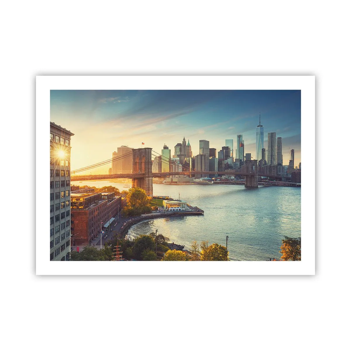 Poster - Dageraad in de grote stad - 70x50 cm