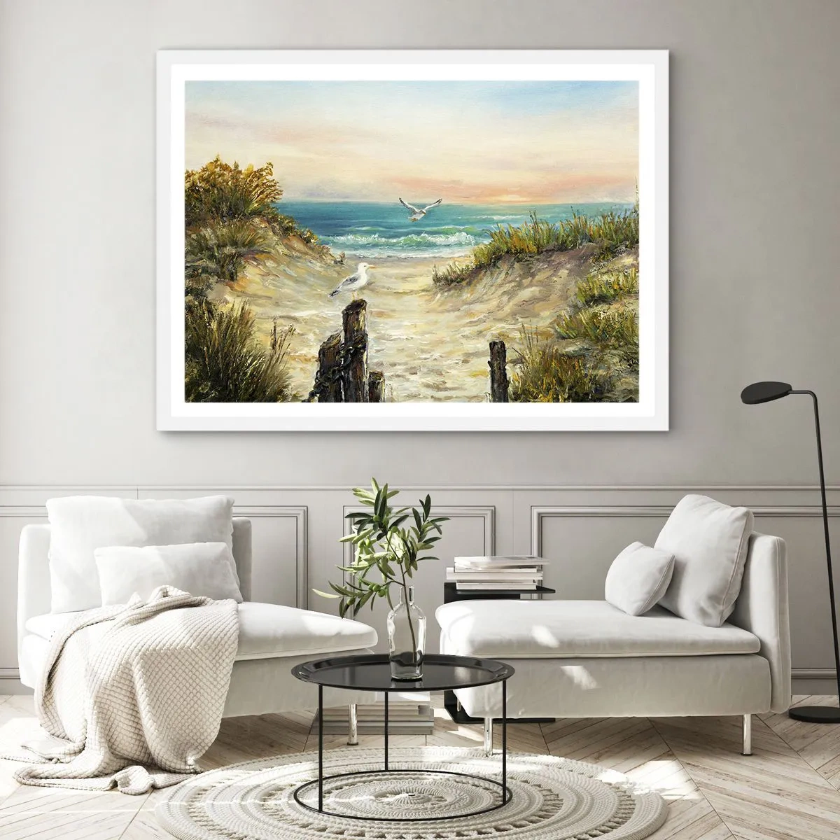 Poster in een witte lijst - Windstille afzondering - 50x40 cm