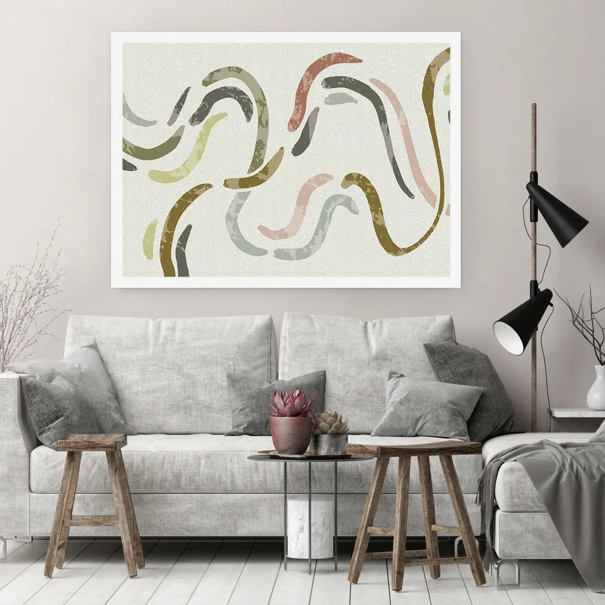 Poster - Een vrolijke dans van abstractie - 50x40 cm