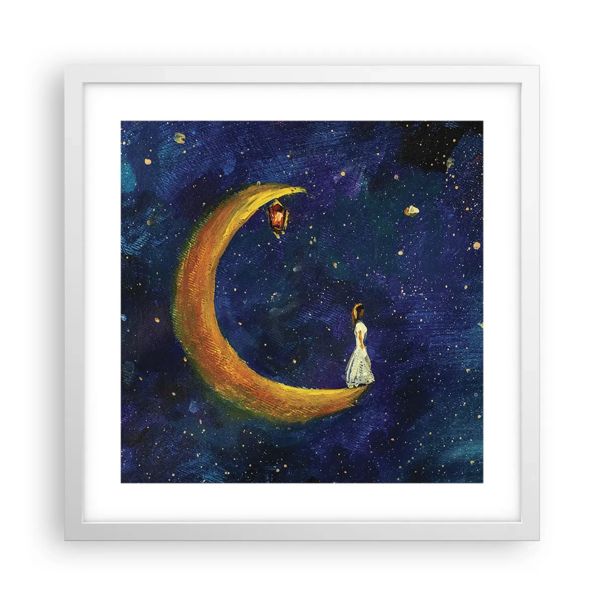 Poster in een witte lijst - De roep van de wereld - 40x40 cm