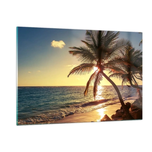 Schilderen op glas - Zomer onder de palmbomen - 120x80 cm