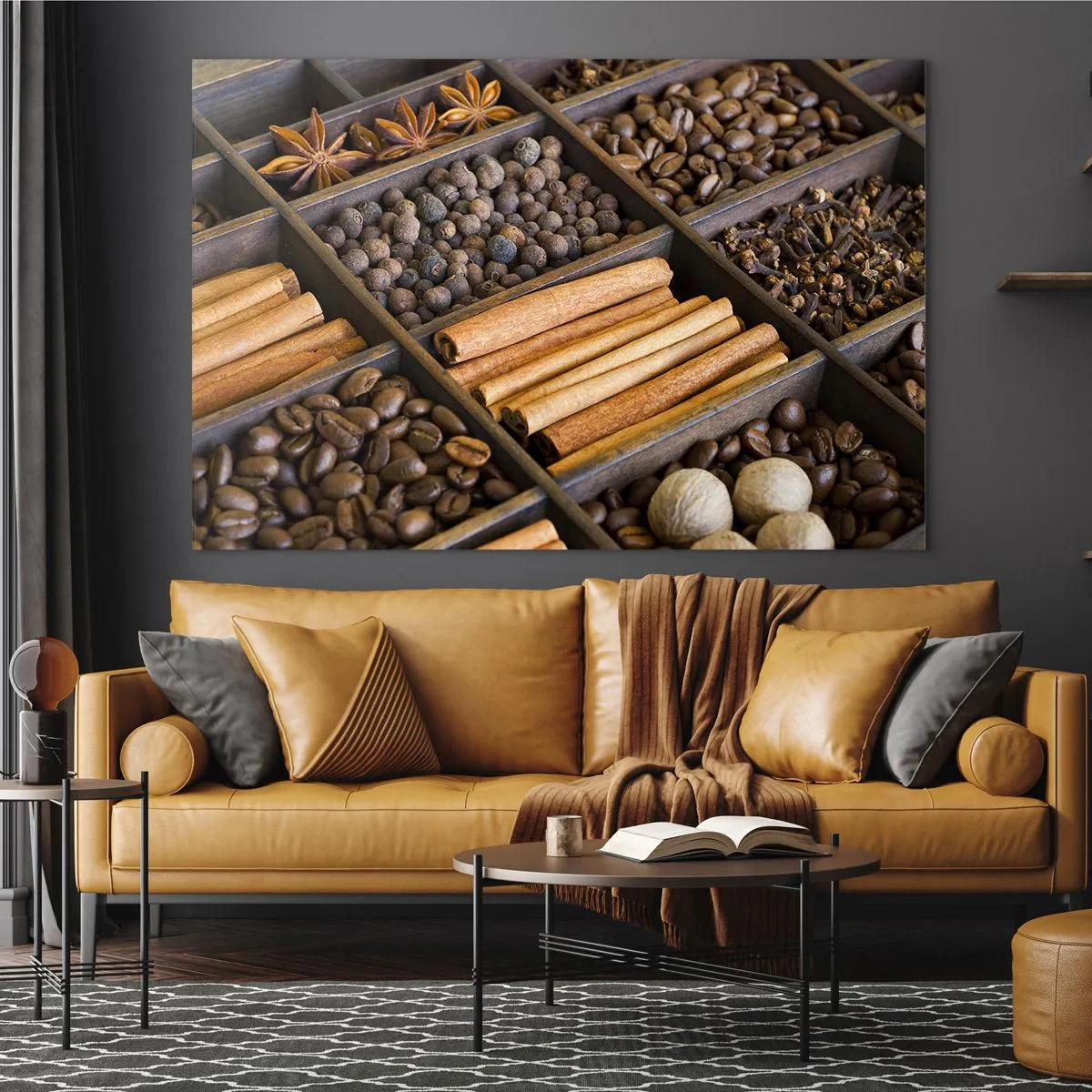 Schilderen op glas - Een schatkist aan aroma's - 100x70 cm