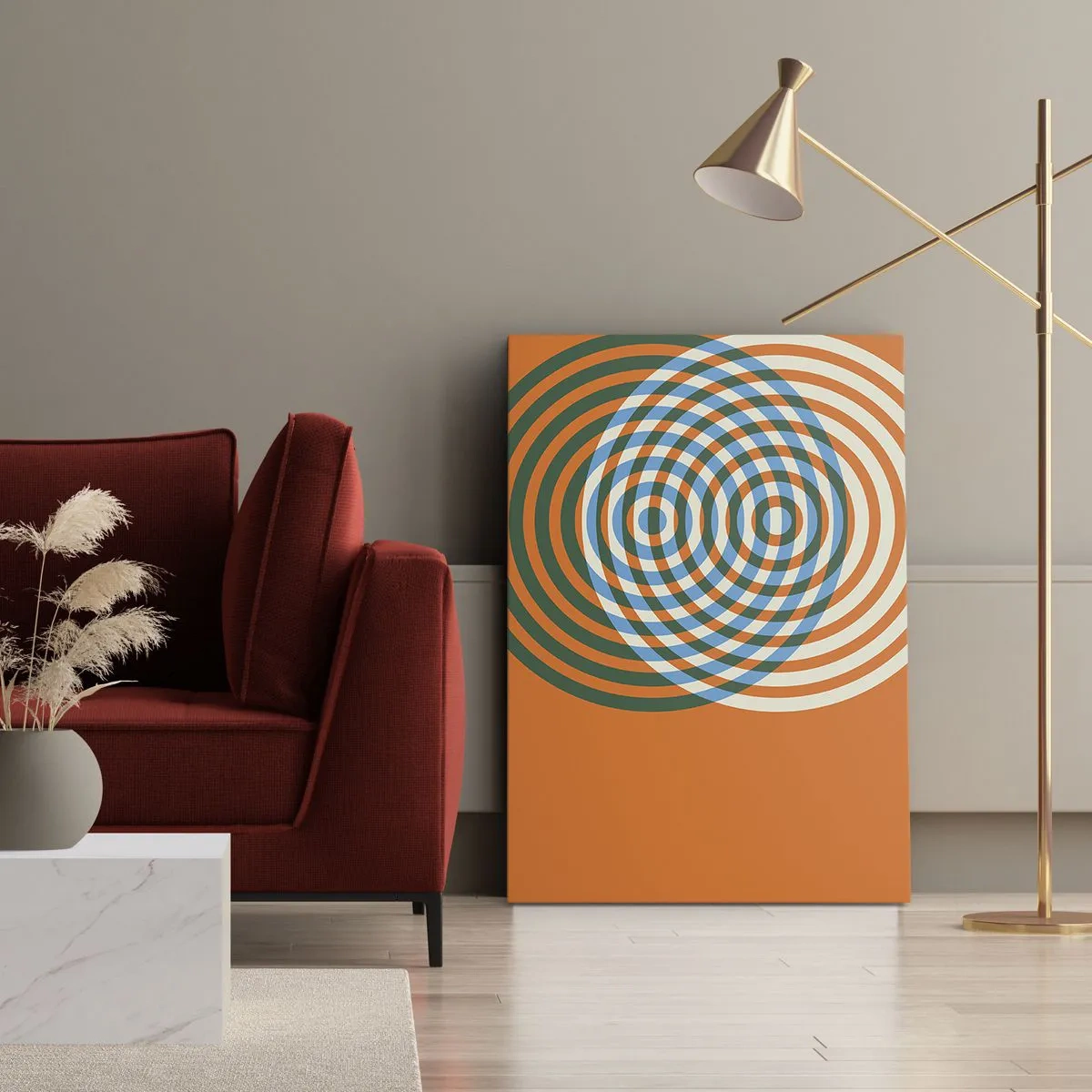 Schilderen op canvas - Abstracte circulaire variatie - 80x120 cm
