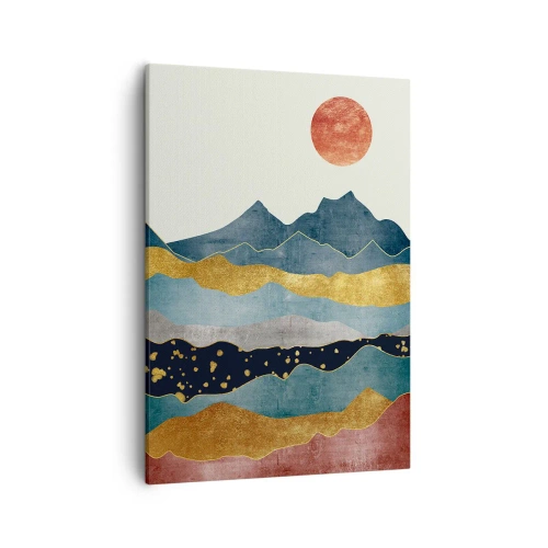 Schilderen op canvas - Een dwarsdoorsnede van de wereld - 50x70 cm