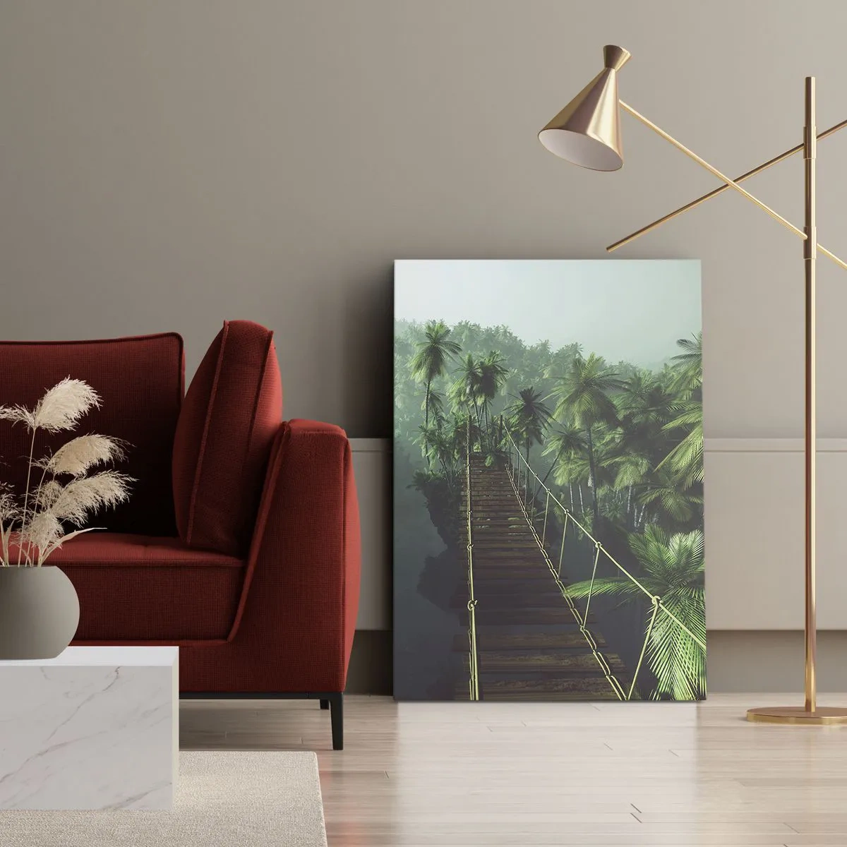 Schilderen op canvas - Over de branding van groen - 80x120 cm