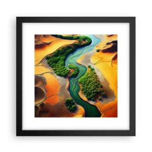 Poster in een zwarte lijst - Levengevende rivier - 30x30 cm