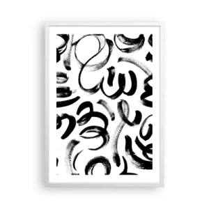 Poster in een witte lijst - Zwart op wit - 50x70 cm