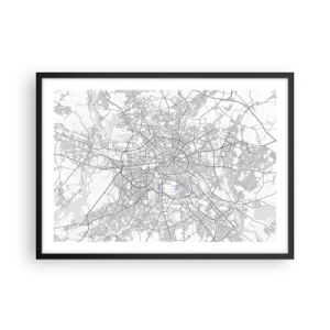 Poster in een zwarte lijst - Berlijnse bloem - 70x50 cm