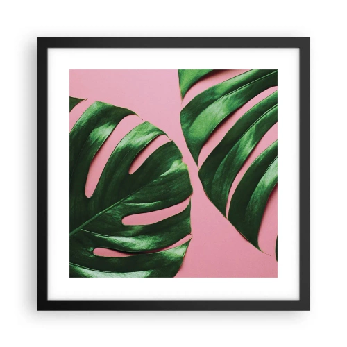 Poster in een zwarte lijst - Groene rendez-vous - 40x40 cm