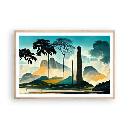 Een poster in een licht eiken lijst - Nog hoger en hoger - 91x61 cm