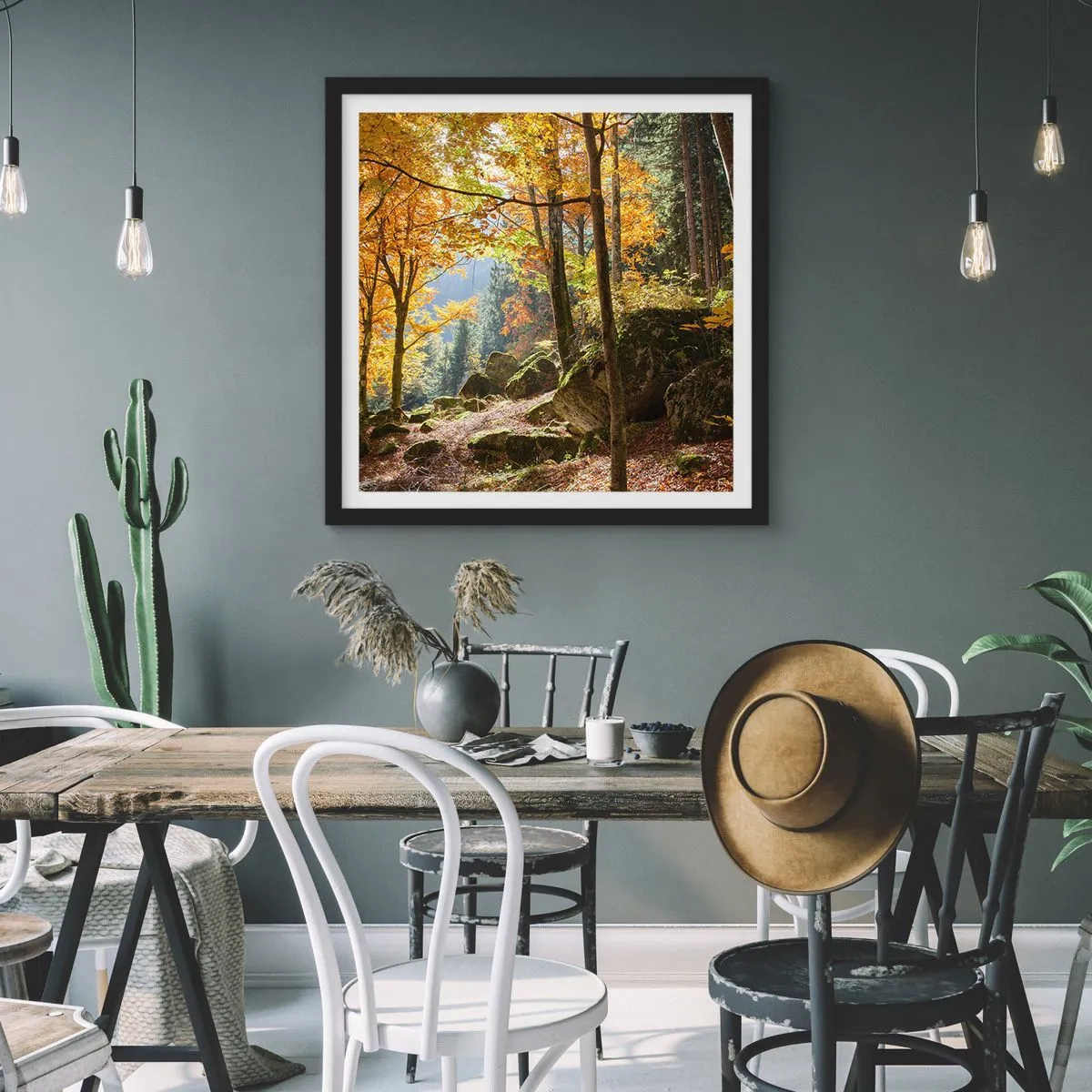 Poster in een zwarte lijst - Tijd om te ontspannen - 50x50 cm