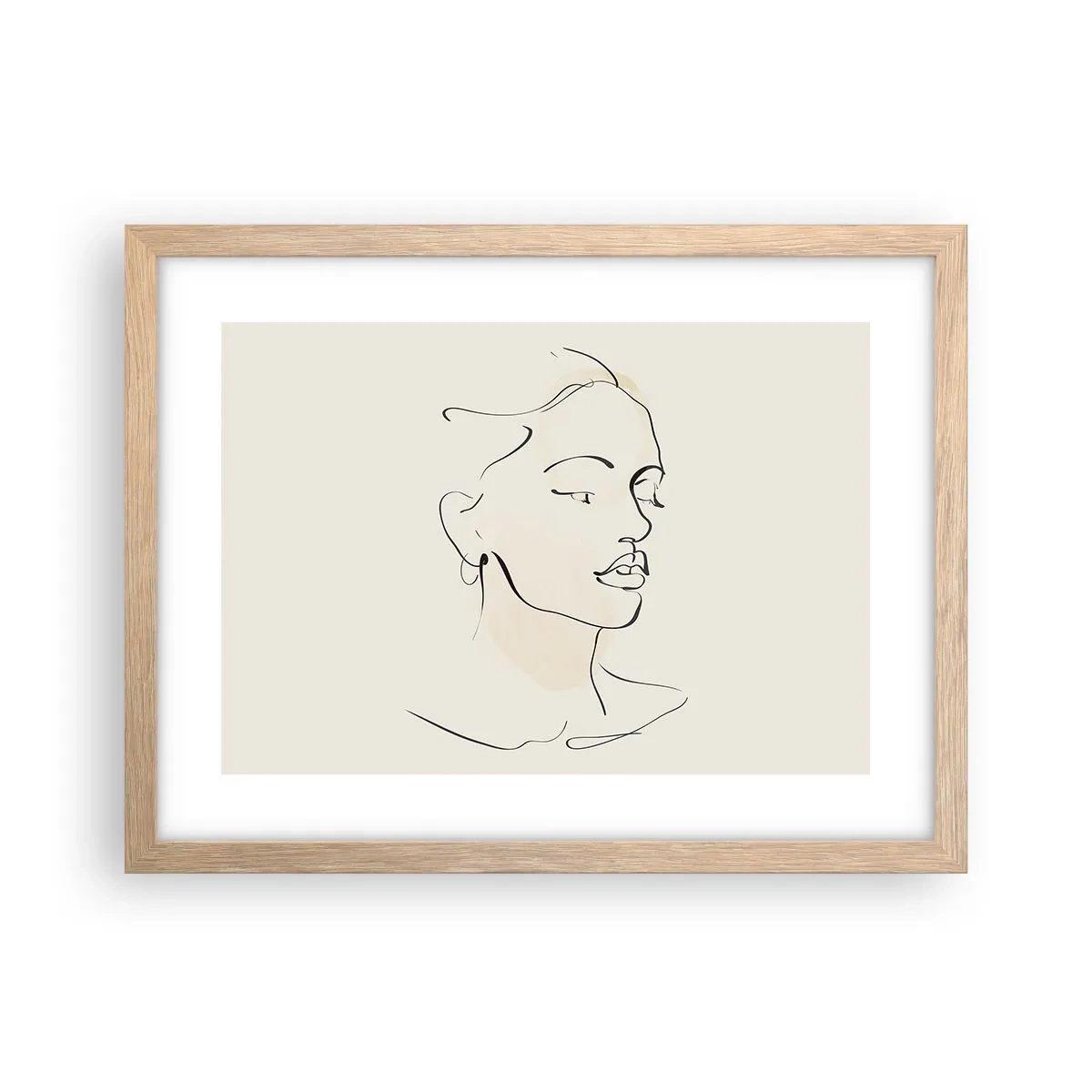 Een poster in een licht eiken lijst - Een bepaalde lijn - 40x30 cm